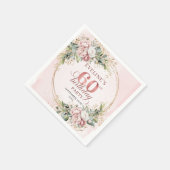 Pretty Boho Dusty Pink Eucalyptus 60th Birthday   スタンダードカクテルナプキン (角)