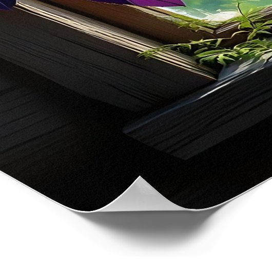 Pretty Boho Purple Dreamcatcher in Window   ポスター (角)