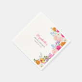Pretty Boho Wildflowers Bridal Shower スタンダードカクテルナプキン (角)