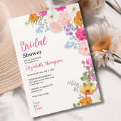 Pretty Boho Wildflowers Bridal Shower 招待状