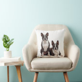 Pretty Boston Terrier Throw Pillow  クッション (椅子)