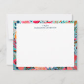 Pretty Botanical Girly Floral Frame  ノートカード (正面)