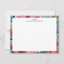 Pretty Botanical Girly Floral Frame  ノートカード