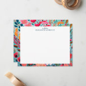 Pretty Botanical Girly Floral Frame  ノートカード (正面/裏面インサイチュ)