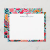 Pretty Botanical Girly Floral Frame  ノートカード (正面/裏面)