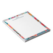 Pretty Botanical Girly Floral Frame ノートパッド (アングル)