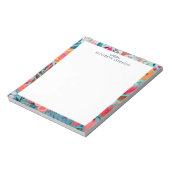 Pretty Botanical Girly Floral Frame ノートパッド (回転)