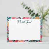Pretty Botanical Girly Floral Thank You サンキューカード (スタンド正面)