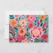 Pretty Botanical Girly Floral Thank You サンキューカード (裏面)