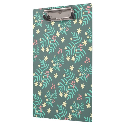 Pretty Botanical Leaves and Berries Blue Pattern クリップボード (左)