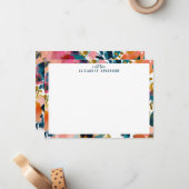 Pretty Botanical Watercolor Floral Frame  ノートカード (正面/裏面インサイチュ)