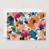 Pretty Botanical Watercolor Floral Frame  ノートカード (裏面)