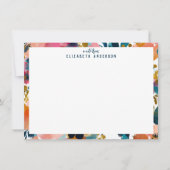 Pretty Botanical Watercolor Floral Frame  ノートカード (正面)