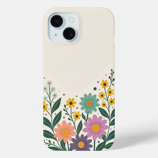 Pretty Bottom Border Flowers Case-Mate iPhoneケース (裏面)