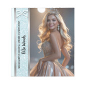 Pretty Bow Pageant Autograph Pad | Aqua Sparkle ノートパッド (正面)