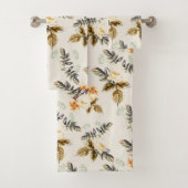 Pretty Brown Floral Fall Winter Matching  バスタオルセット (インサイチュ)