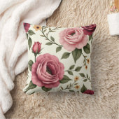 Pretty Burgundy and Pink Rose クッション (ブランケット)