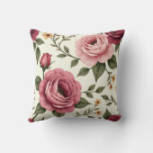 Pretty Burgundy and Pink Rose クッション (裏面)