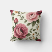 Pretty Burgundy and Pink Rose クッション (正面)