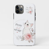 Pretty But Savage Kawaii Cat Rose Case Case-Mate iPhoneケース (裏面)