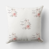 Pretty But Savage Kawaii Cat Rose Pillow クッション (裏面)