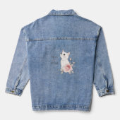 Pretty But Savage White Cat Rose Jacket デニムジャケット (裏面)
