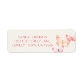 Pretty Butterfly Coral Cream New Address ラベル