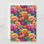 Pretty Cactus Heart 25th Birthday 招待状 (裏面)