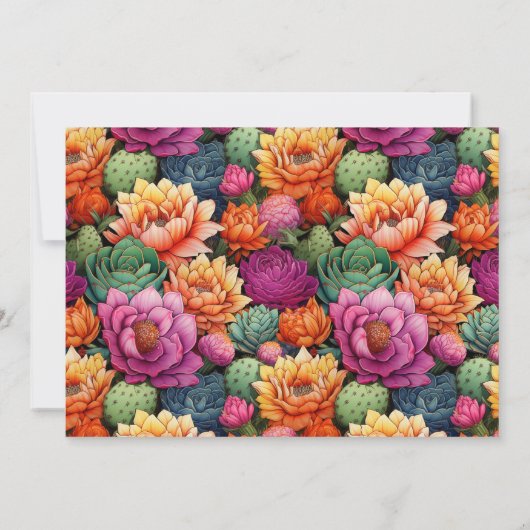 Pretty Cactus Heart Celebration Of Life Invitation 招待状 (裏面)