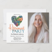 Pretty Cactus Heart Retirement Party 招待状 (正面)