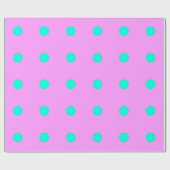 Pretty Candy Pink with Aqua Dots >ラッピングペーパー ラッピングペーパー (フラット)