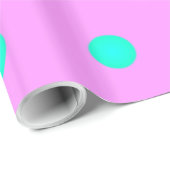 Pretty Candy Pink with Aqua Dots >ラッピングペーパー ラッピングペーパー (ロールコーナー)