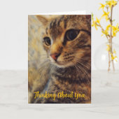 Pretty Cat Thinking of You Card カード (黄色い花)