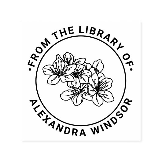 Pretty Cherry Blossom Blooms Library Book Name セルフインキングスタンプ (デザイン)