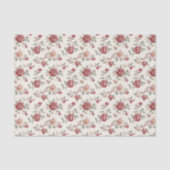 Pretty Chic Red Cream Floral Birthday 薄葉紙 (正面)