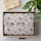 Pretty Chic Red Cream Floral Birthday 薄葉紙 (ギフト)