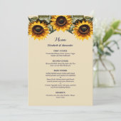 Pretty chic Yellow sunflowers wedding メニュー (スタンド正面)