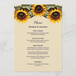 Pretty chic Yellow sunflowers wedding メニュー
