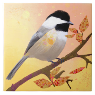 Pretty Chickadee Ceramic Tile タイル