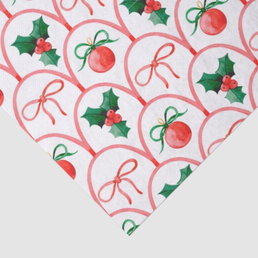 Pretty Christmas Watercolor Ornaments & Holly  薄葉紙 (詳細)