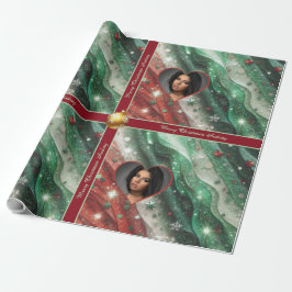 Pretty Christmas Wrapping Paper with Photo ラッピングペーパー