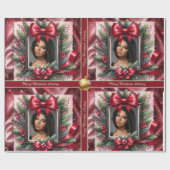 Pretty Christmas Wrapping Paper with Photo ラッピングペーパー (フラット)