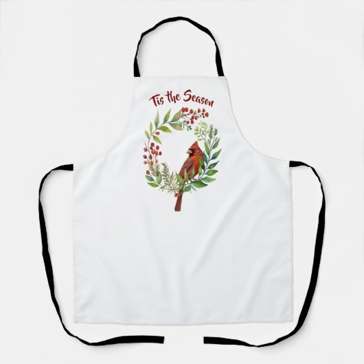 Pretty Classic Cardinal Red Bird エプロン (正面)