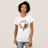 Pretty Classic Cardinal Red Bird Tシャツ (正面フル)
