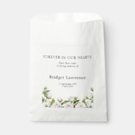Pretty Classic White Roses Funeral Seed Packet フェイバーバッグ