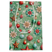 PRETTY COLOFUL CHRISTMAS ORNAMENTS ミディアムペーパーバッグ (正面)