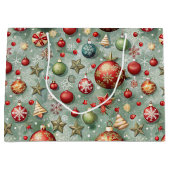PRETTY COLOFUL CHRISTMAS ORNAMENTS ラージペーパーバッグ (正面)