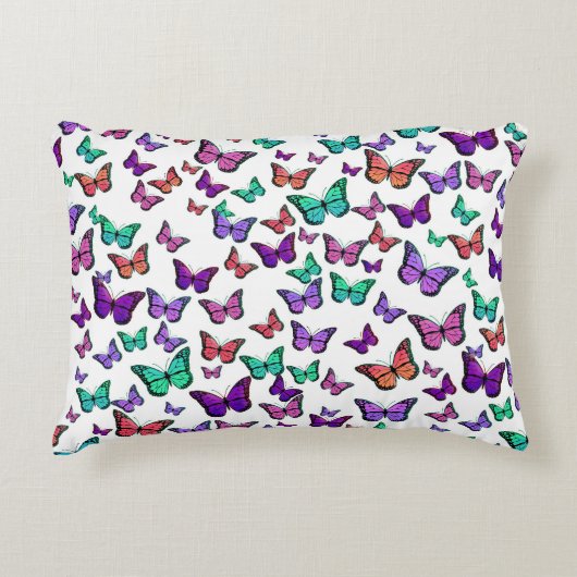 Pretty Colorful Butterflies Pattern アクセントクッション (正面)