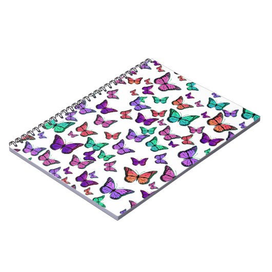 Pretty Colorful Butterflies Pattern ノートブック (左側)