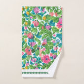 Pretty colorful flower garden Femenine geen pink バスタオルセット (ハンドタオル)
